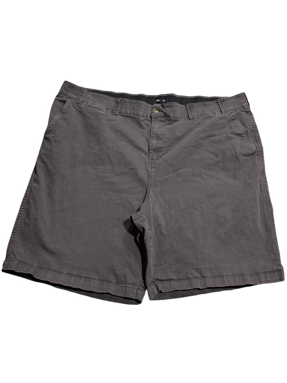 King Size Chino Shorts Mens Size 54 Big 9.5" Gray Khaki Stretch Waist 70-0115-9